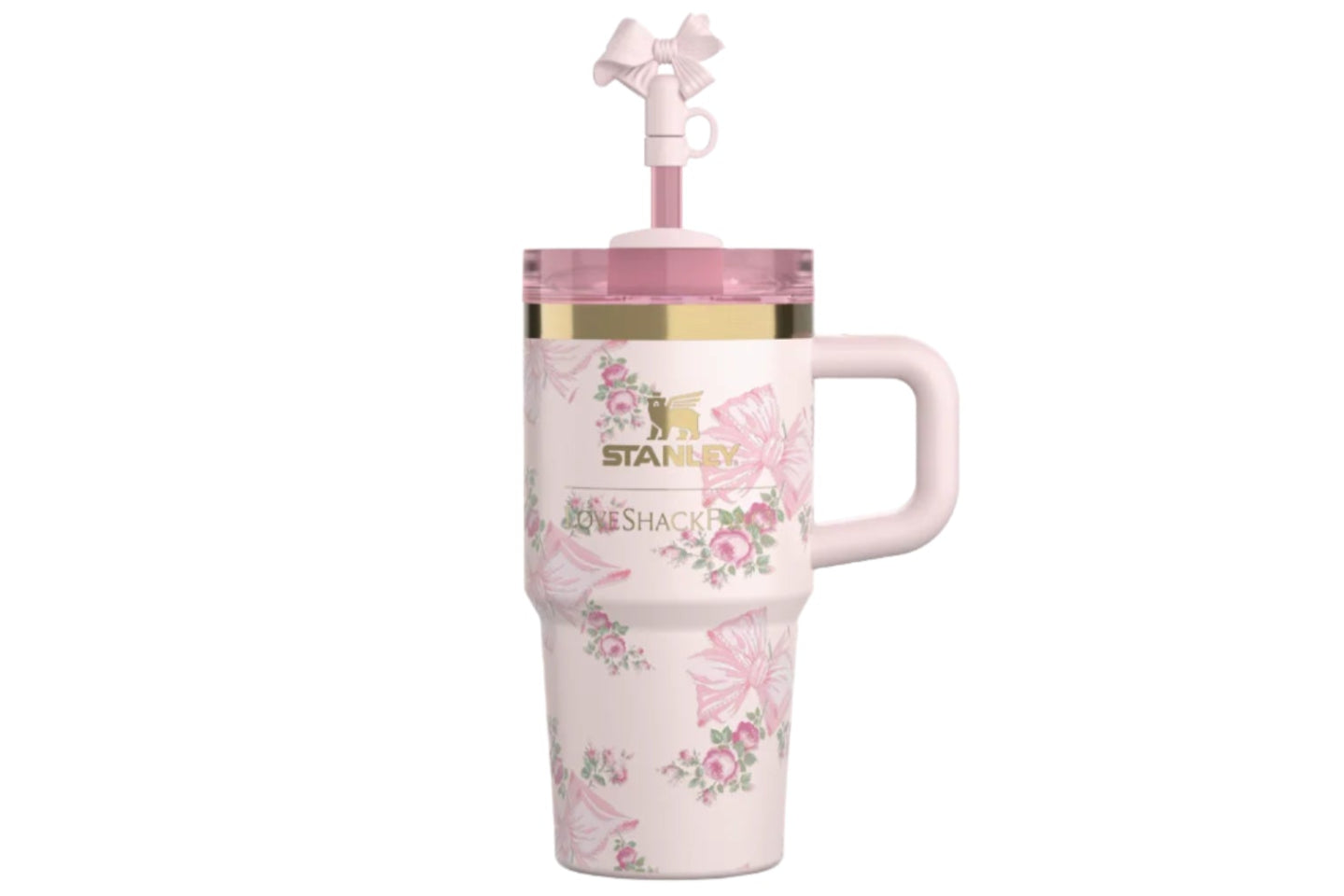 The Stanley X LoveShackFancy Holiday Quencher | 20 OZ Rosa Beaux Pink